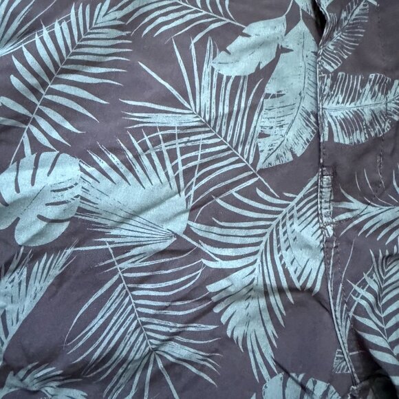 Trunks Leaf Print Multi-Functional Shorts Men's 32 Blue Flat Front Pockets - Picture 5 of 8